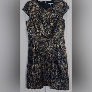Sandra Darren Black And Gold Floral
Dress with Pockets size 8